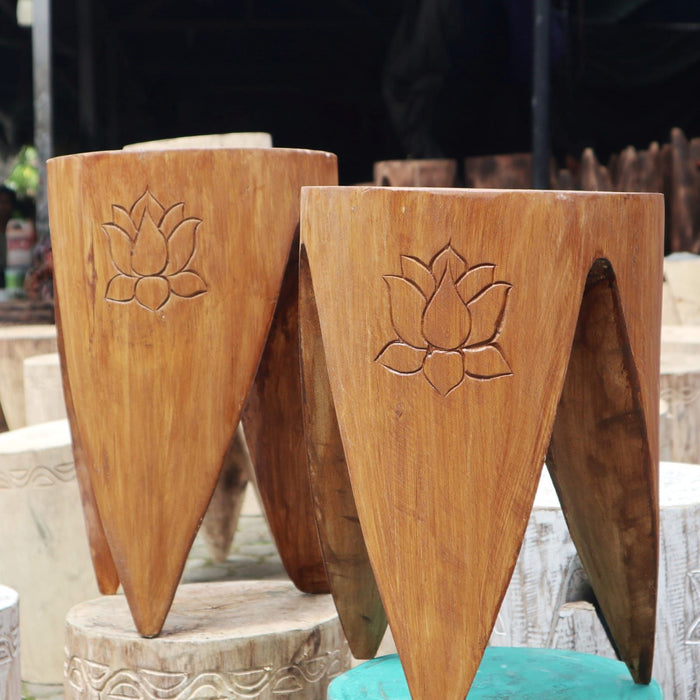 Set of 2 Interlocking Plant Stands - Natural