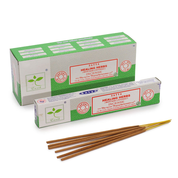 Satya Incense Sticks - Healing Herbs (White Sage & Patchouli)
