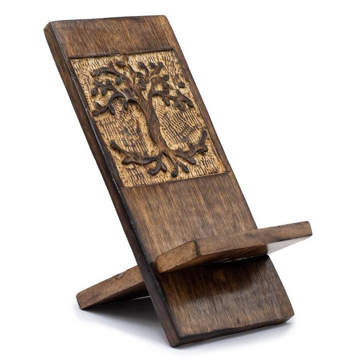 Handyhalter aus Mangoholz – Lebensbaum