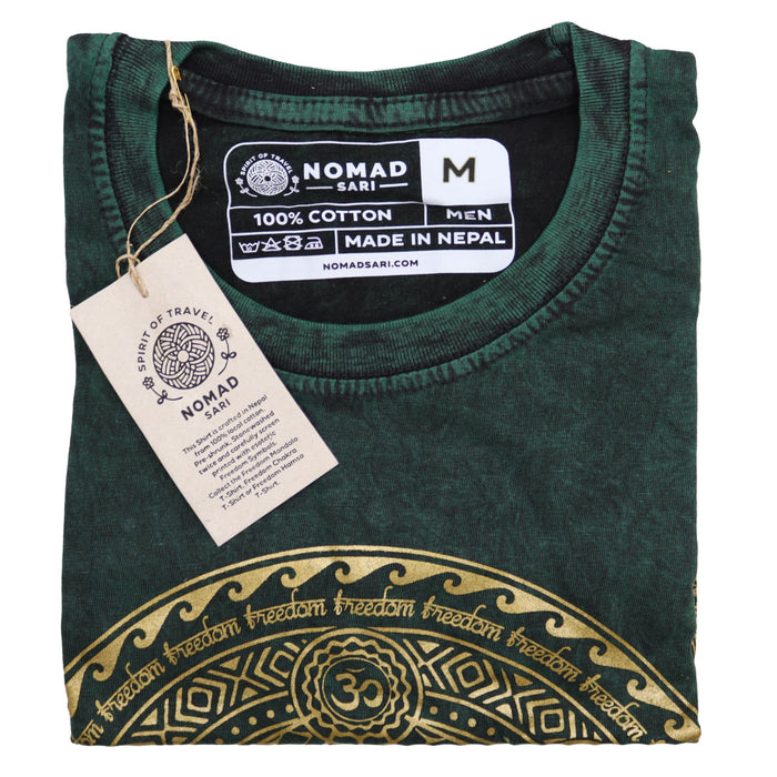 Stonewashed Baumwoll-T-Shirt – Chakra, Grün (Mittel)