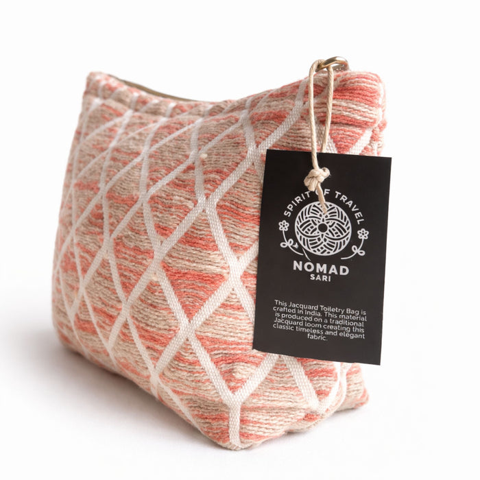 Nomad Sari Indische Jacquard Kulturtasche - Rosen-Gitter