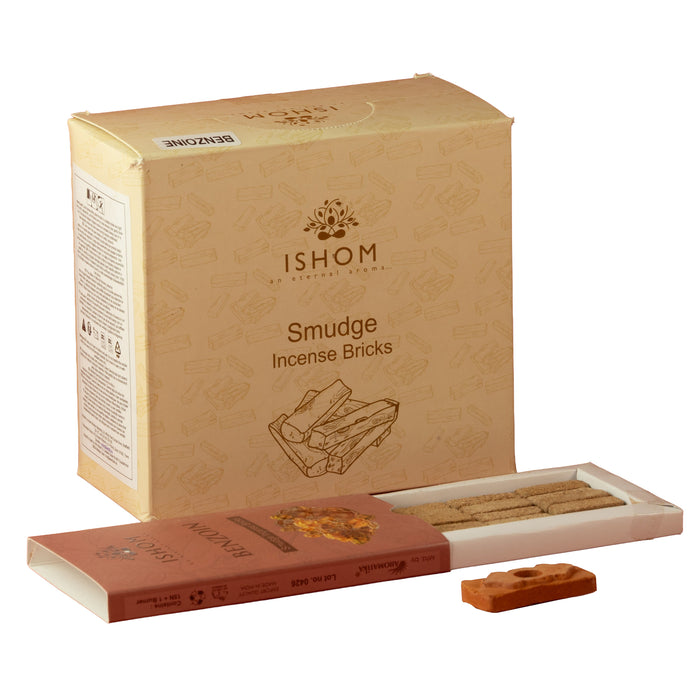 ISHOM Incense Smudge Bricks & Burner - Benzoin