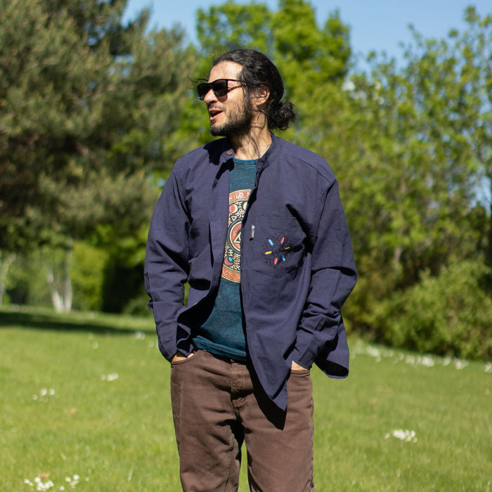 Soft Cotton Kathmandu Shirt - Indigo (Large)