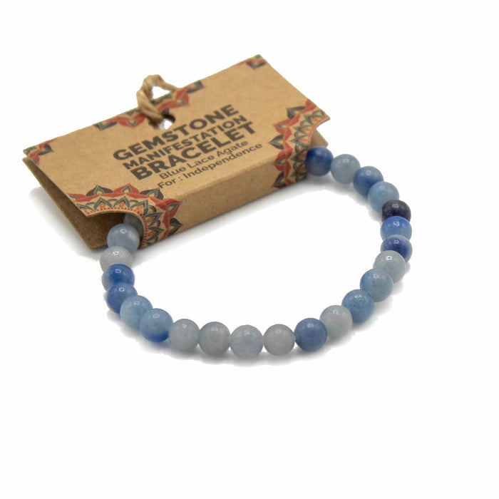 Gemstone 'Manifestation' Bracelet - Blue Lace Agate - Independence