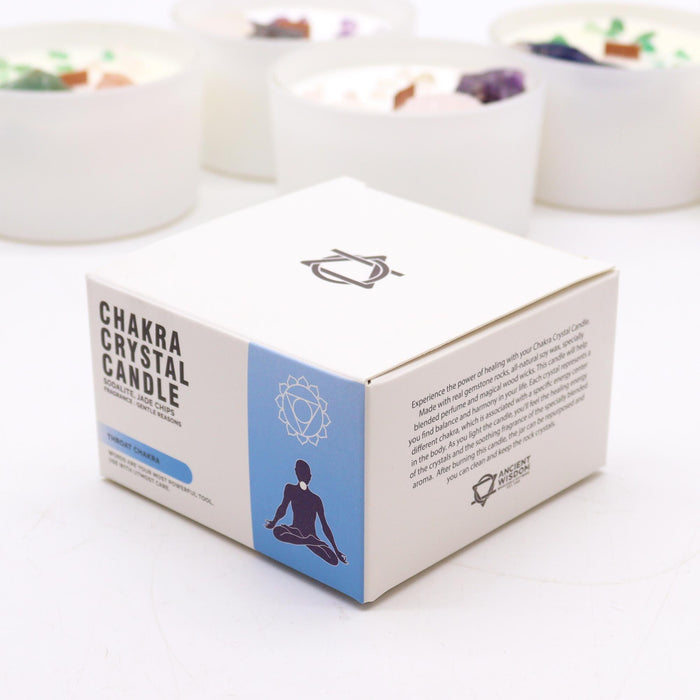 Chakra Crystal Candles - Throat Chakra - Communication