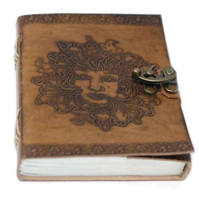 Leder Notizbuch - Grüner Mann (20x15cm)