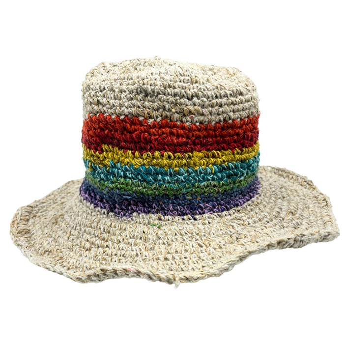 Hanf- & Baumwoll-Festivalhut – Regenbogen