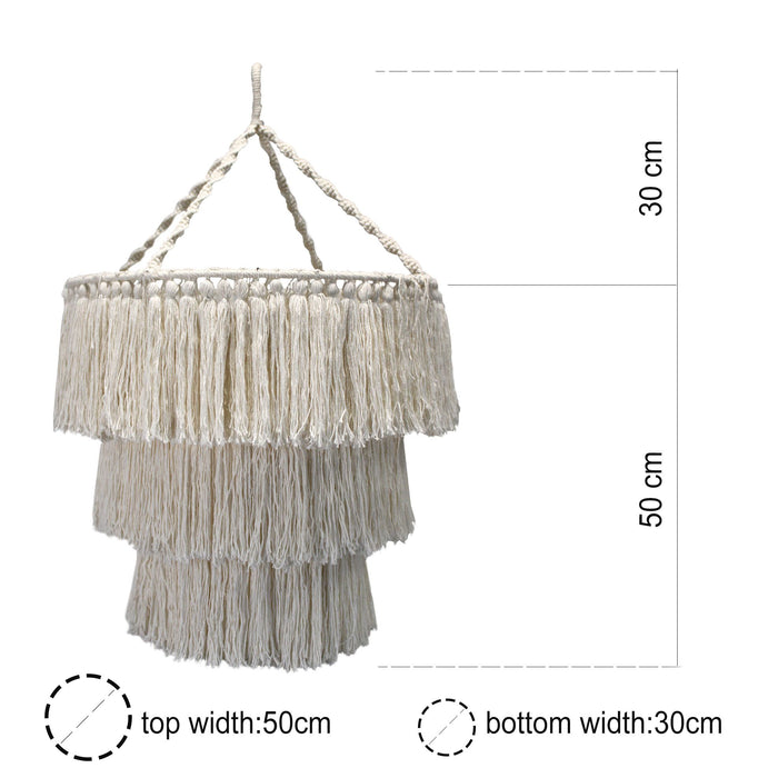 Macrame Soft Cotton Rope Chandelier - Natural