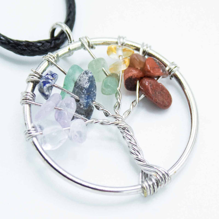 Gemstone Tree of Life Pendant - Chakra