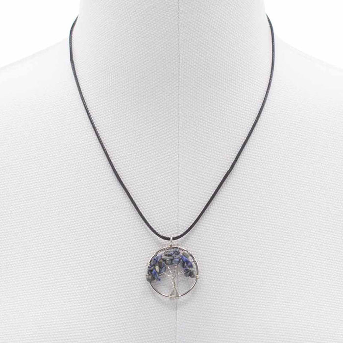 Gemstone Tree of Life Pendant - Sodalite