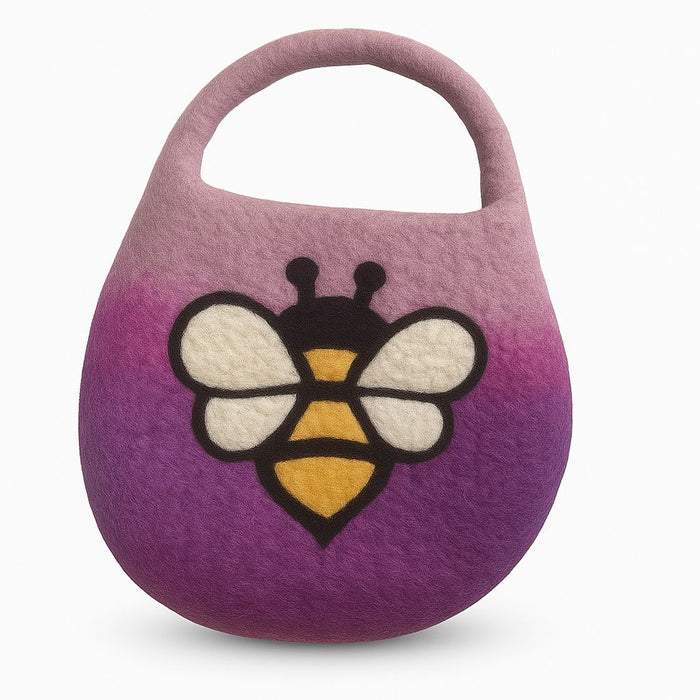 Wassergefilzte Tasche – Biene, Lavendel