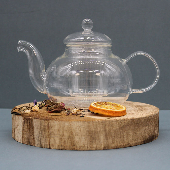 Glass Infuser Teapot - Round Pearl (800ml)