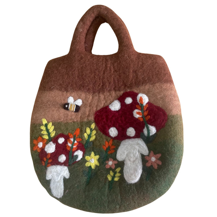 Wassergefilzte Tasche - Pilzgarten