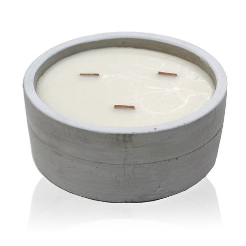 Bougie Béton Ronde - Patchouli & Ambre Noir