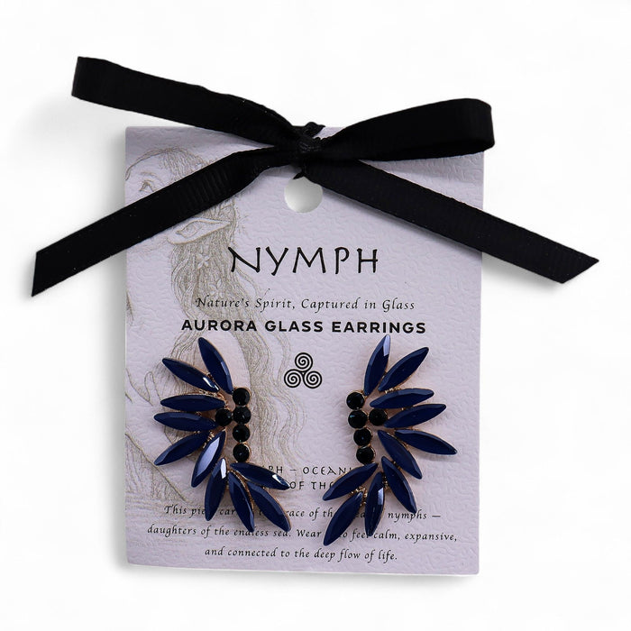 Nymph Aurora Glass Earrings - Fairies, Royal Blue