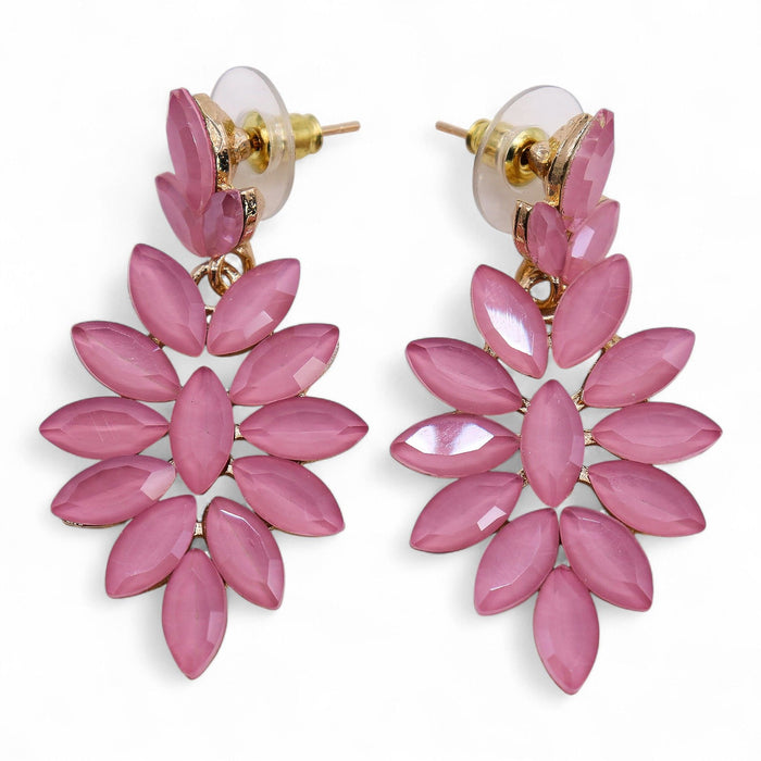 Nymph Aurora Glass Earrings - Long Drop, Soft Pink