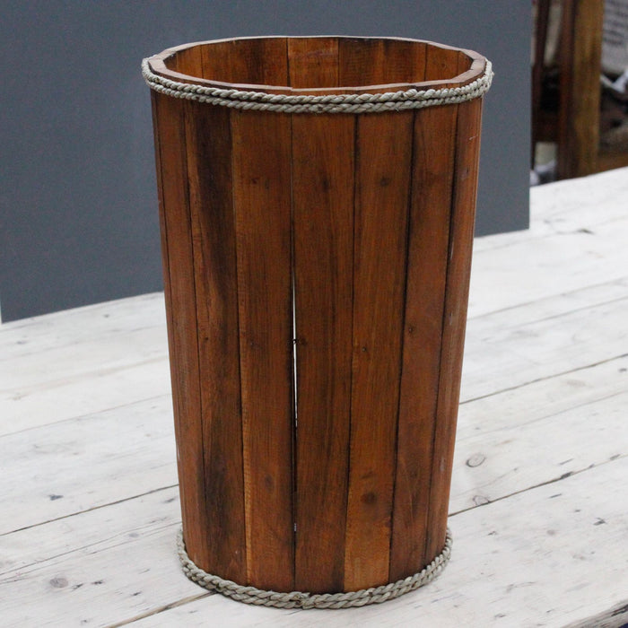 Albesia-Holz-Vorratsbehälter – Groß, Braun