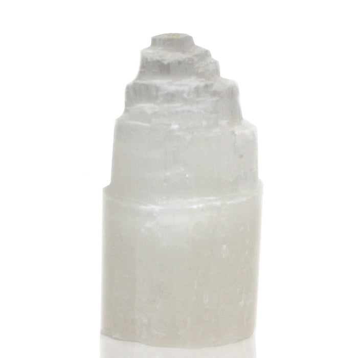 Natürliche Selenit-Turmlampe (15 cm)
