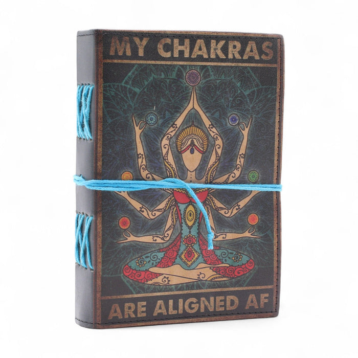 Carnet en cuir imprimé – Mes chakras sont alignés (17,78 cm x 12,7 cm)