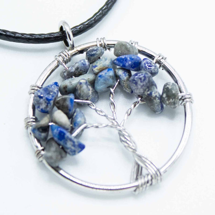 Gemstone Tree of Life Pendant - Sodalite