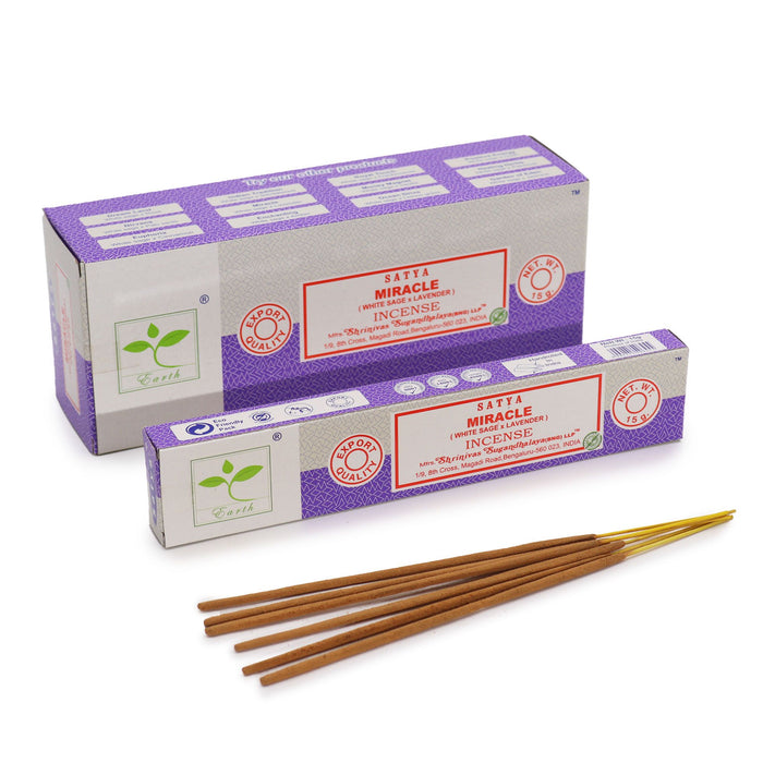 Satya Incense Sticks - Miracle (White Sage & Lavender)
