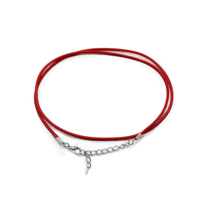 Gewachste Anhängerkordel – Rot, 2mm