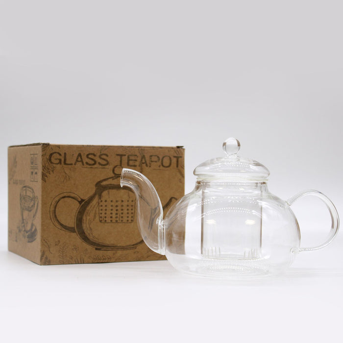 Glass Infuser Teapot - Round Pearl (800ml)