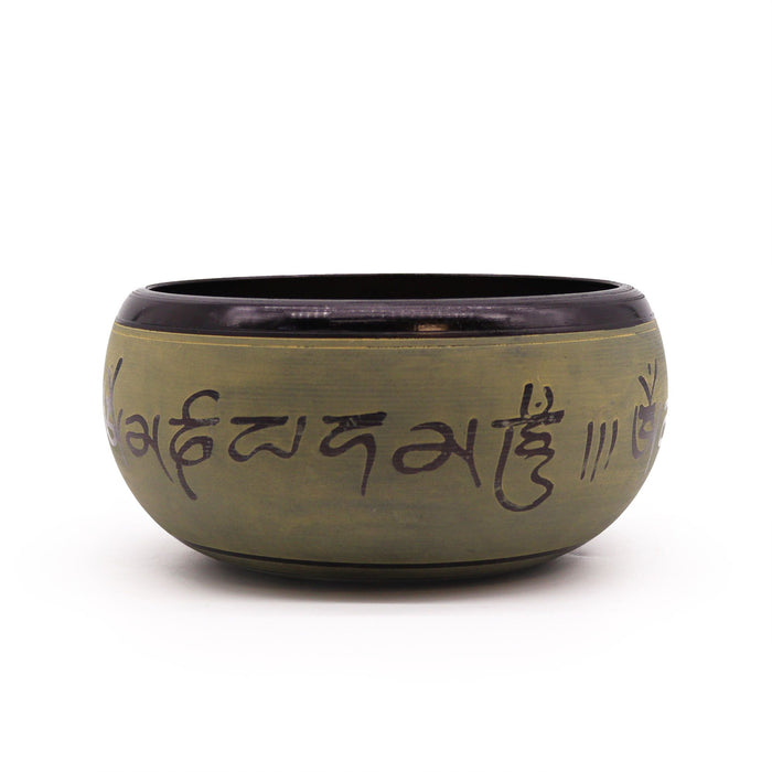 Earth Powder Singing Bowl - Mantra Five Buddha