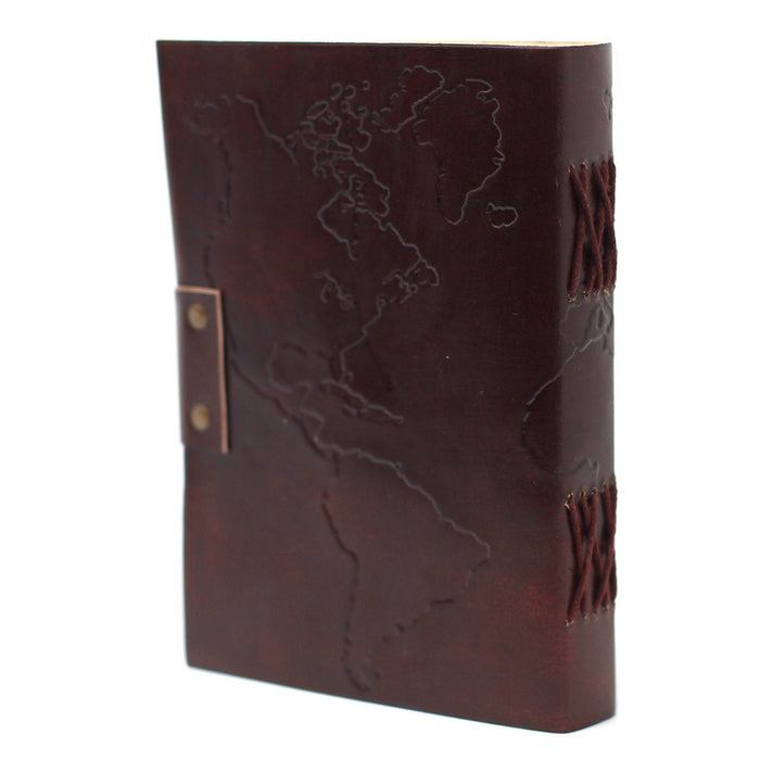 Leder Notizbuch – Weltkarte (18x13 cm)