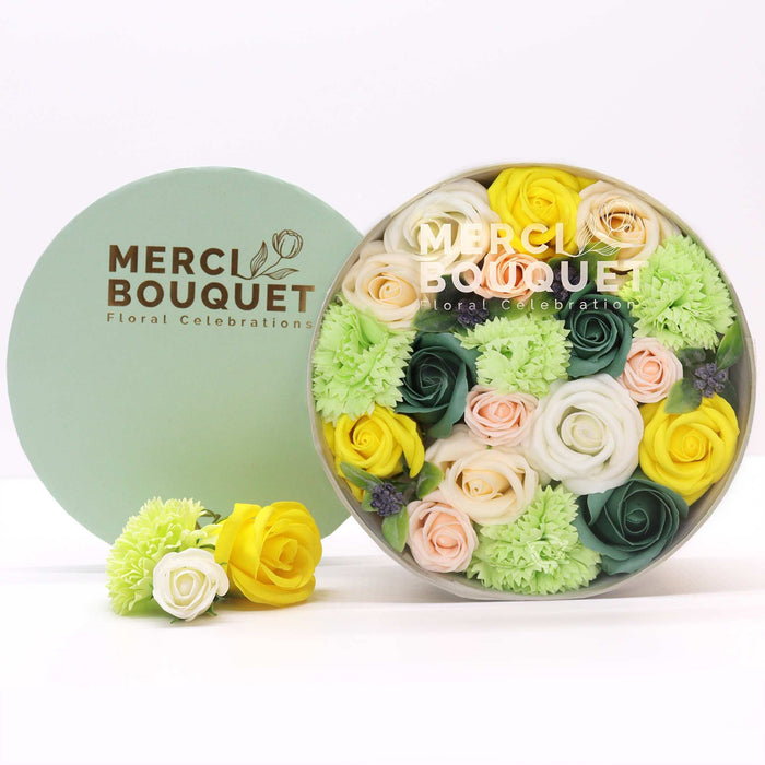 Seifenblumen Geschenkbox - Gelb & Grün - Frühlingsfeste