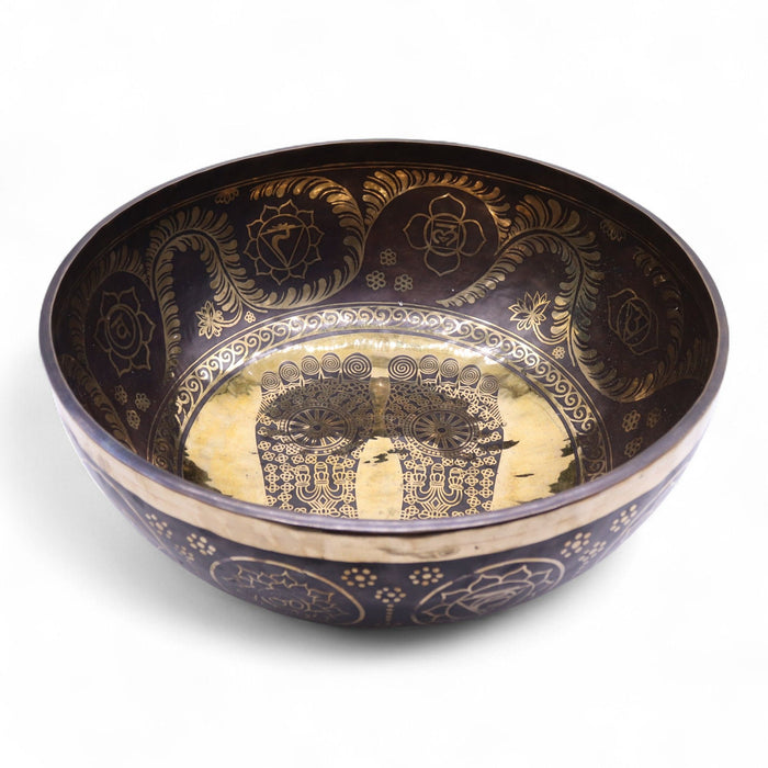 Huge Vibrational Feet Standing Bowl - Engraved, 50cm