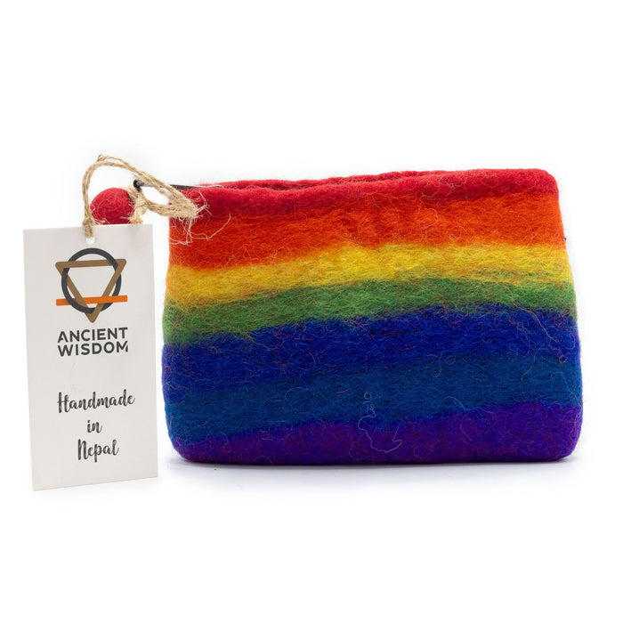 Felt Zipper Pouch - Rainbow