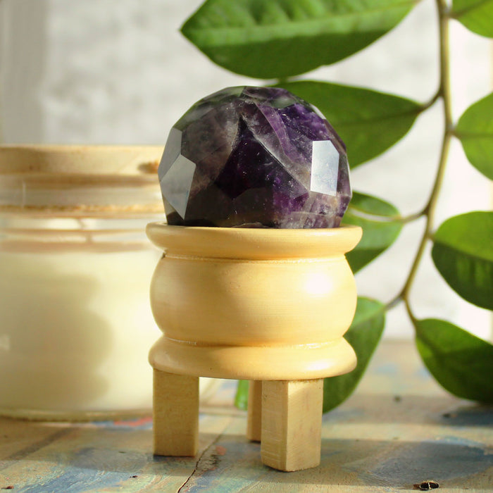 Faceted Gemstone Healing Ball - Amethyst