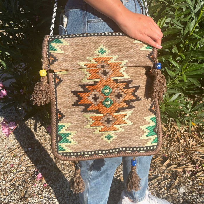Kilim Sommer Umhängetasche - Beige