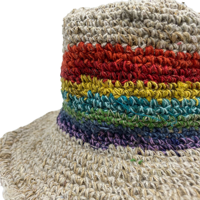 Hanf- & Baumwoll-Festivalhut – Regenbogen