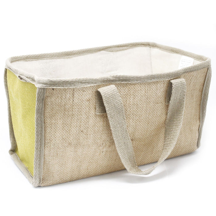 Großer Einkaufsbeutel aus Jute und Baumwolle – Olive