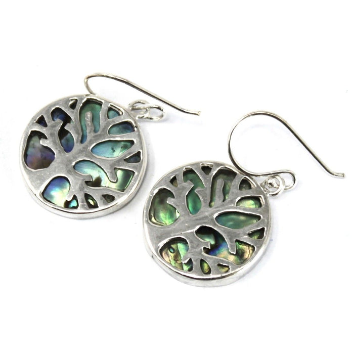 Sterling Silver & Abalone Earrings - Tree of Life