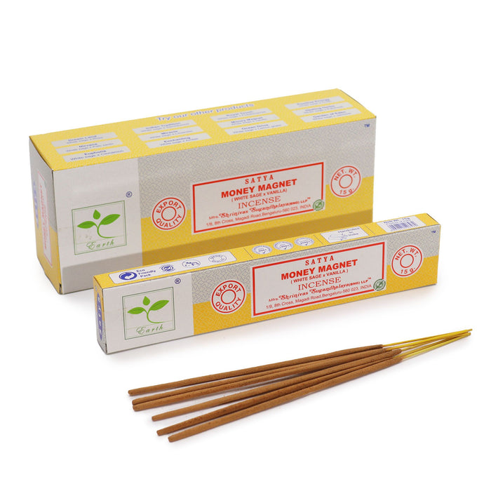 Satya Incense Sticks - Money Magnet (White Sage & Vanilla)