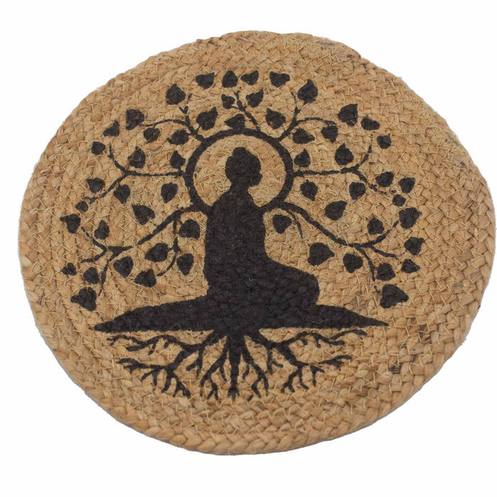 Napperon de table en jute - Arbre de Bodhi