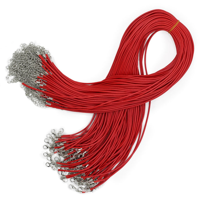Gewachste Anhängerkordel – Rot, 2mm