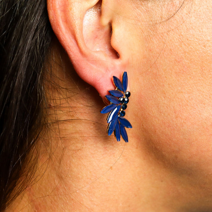 Nymph Aurora Glass Earrings - Fairies, Royal Blue