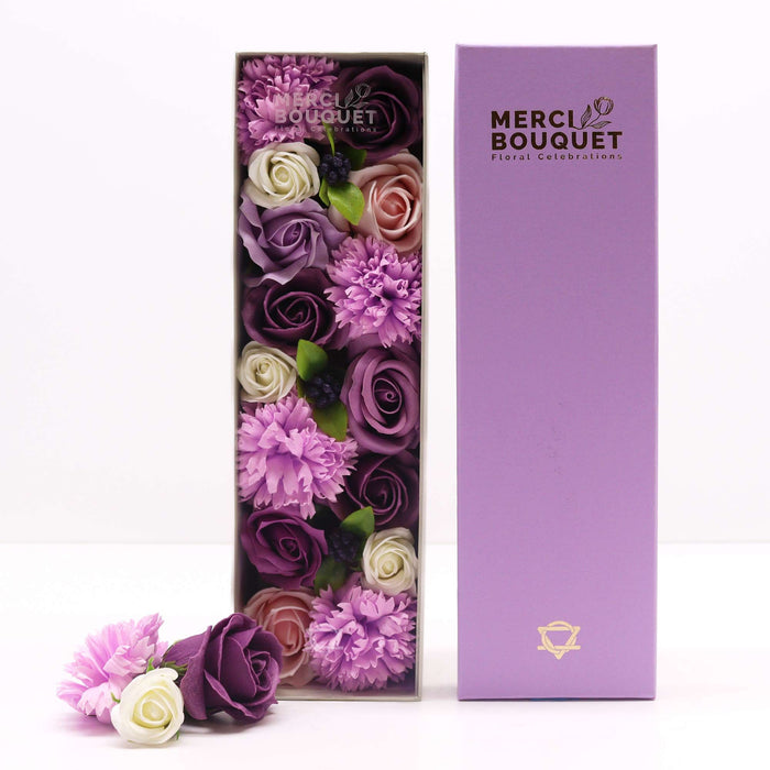Seifenblumen-Geschenkbox – Lavendel, Rose & Nelke