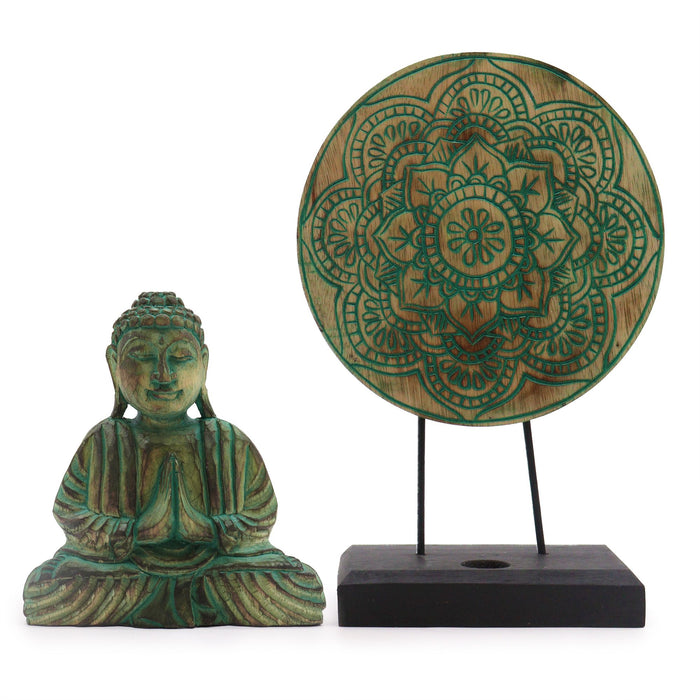 Buddha Feng Shui Set - Buddha-Knoten, Grün