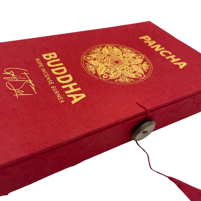 Räucherseil und versilberter Halter Set – Pancha Buddha