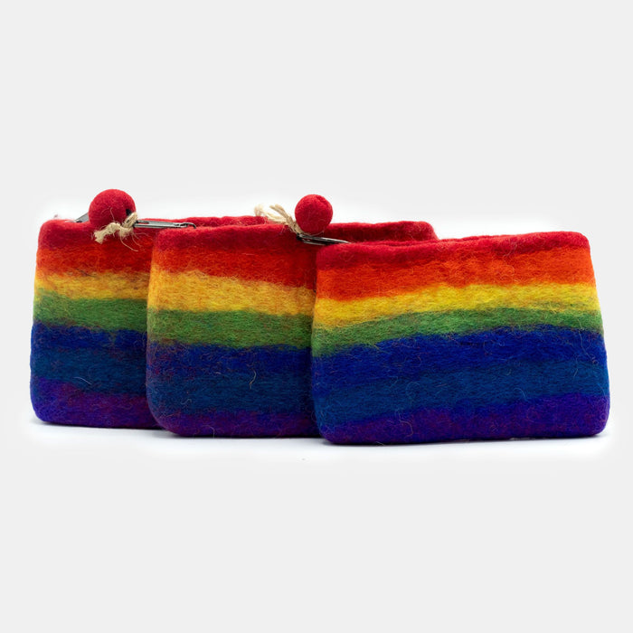 Felt Zipper Pouch - Rainbow