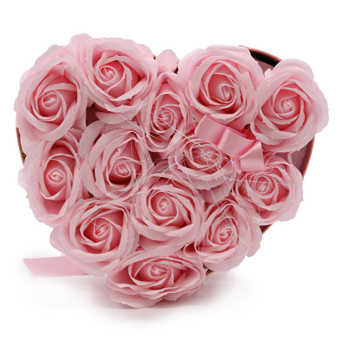Soap Flower Gift Bouquet - Rose Heart, Pink