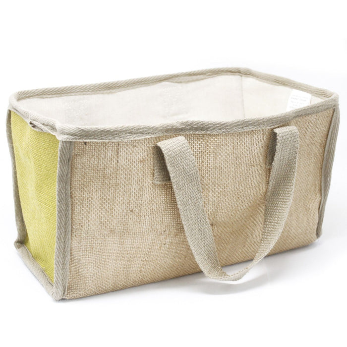 Großer Einkaufsbeutel aus Jute und Baumwolle – Olive