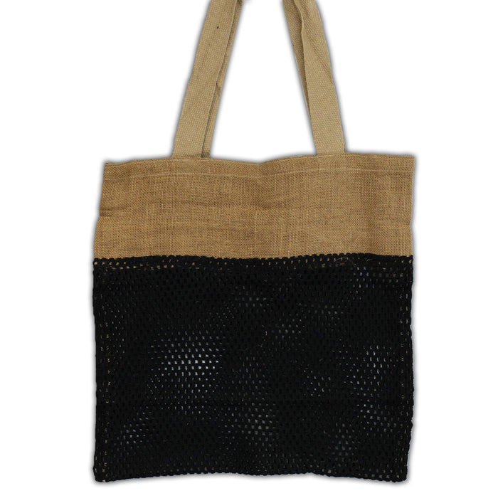 Jute- & Baumwollnetzbeutel – Schwarz
