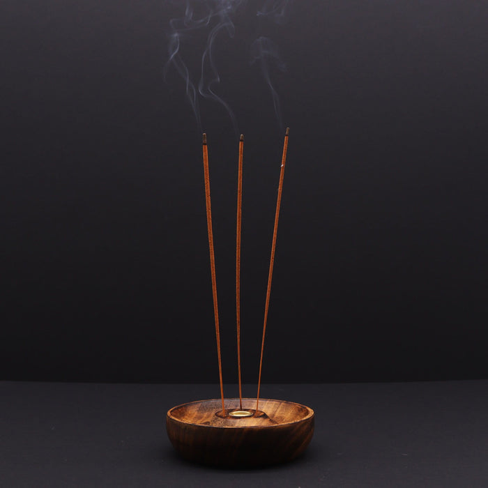 Mangoholz Räucherstäbchen- & Kegelbrenner Scheibe – Om-Symbol