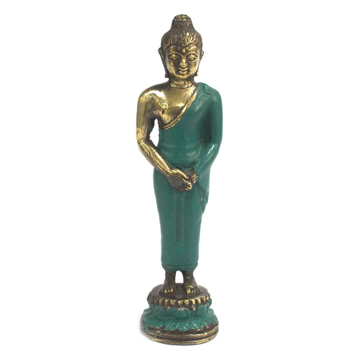 Stehende Buddha-Statue aus Messing, mittelgroß